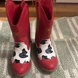 Red and White Disney Toy Story Cowboy Boots featuring Jessie
